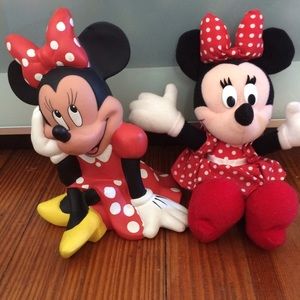 Mini Mouse stuffed animal and piggy bank