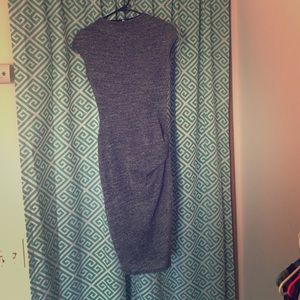 High neck  midi dress.