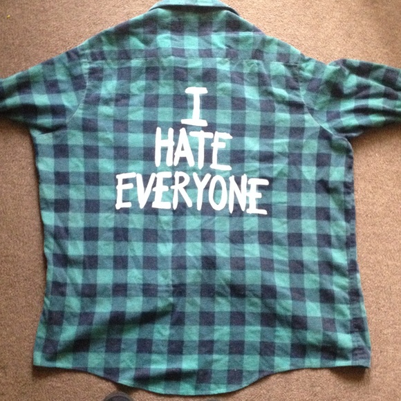 Jac Vanek Tops - Vintage I Hate Everyone Jac Vanek Flannle Shirt