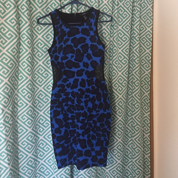 Blue animal print midi. - Picture 1 of 2
