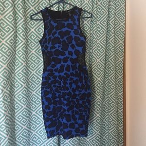 Blue animal print midi.