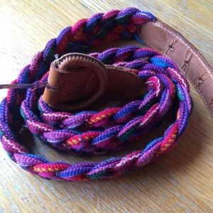 Colorful fabric braided belt