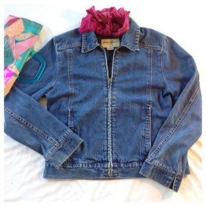 Eddie Bauer Vintage Zip up Denim Jacket