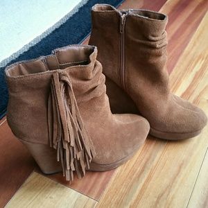 Steve Madden fringe booties