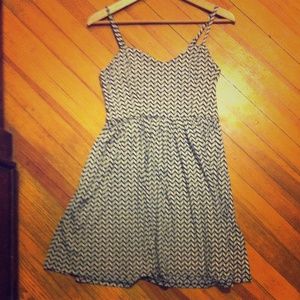Navy and Cream Sweetheart Tank Dress