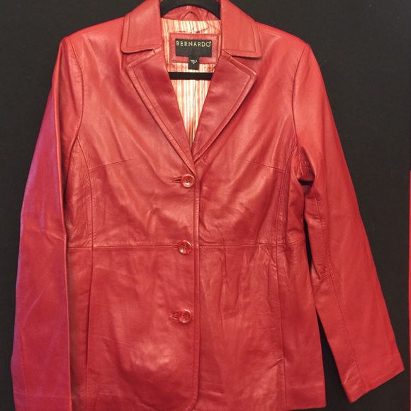 Bernardo Red Leather Jacket
