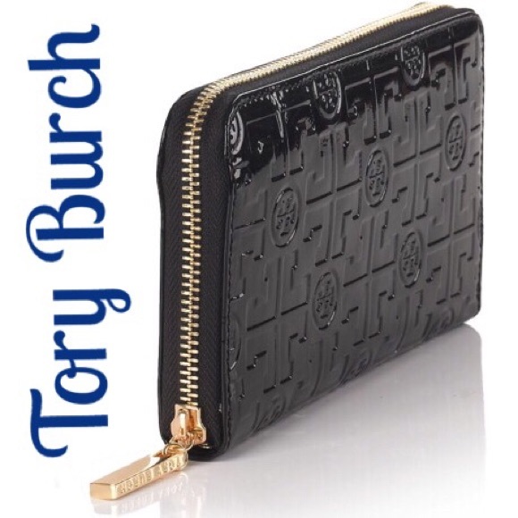 Tory Burch Handbags - Black Patent Shiny Embossed Wallet
