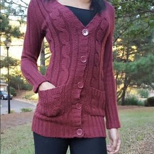 Burgundy Knit Sweater ⛄️