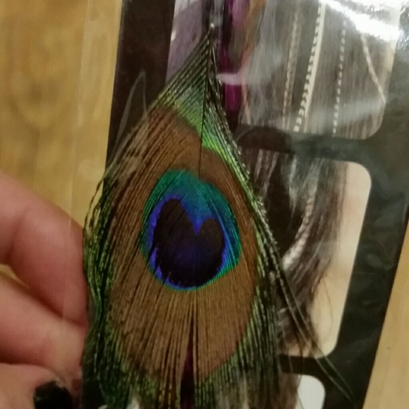 BEAUTIFUL 15 INCH PEACOCK FEATHER HAIR EXTENSION