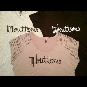 Top Buttons logo t-shirts. $25 & $30