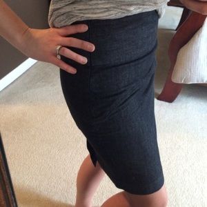 Sharp Gap Dark Denim Pencil Skirt