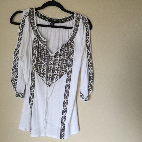 INC peekaboo shoulder top.