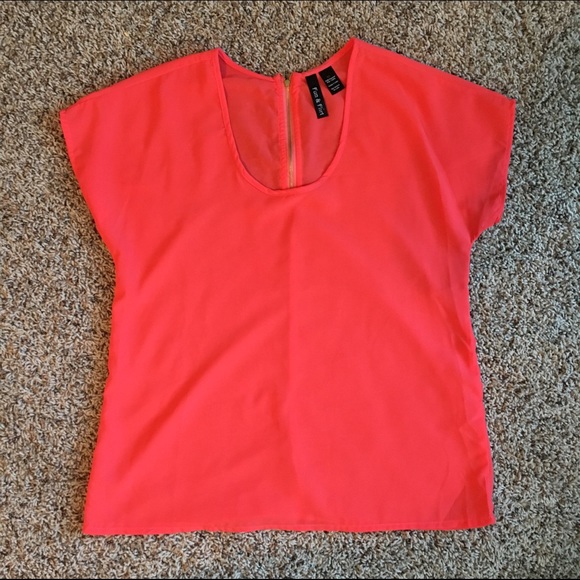 Orange Sheer Boutique Shirt