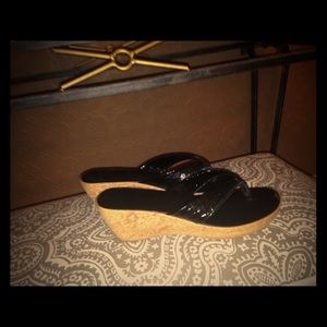Black wedge sandal