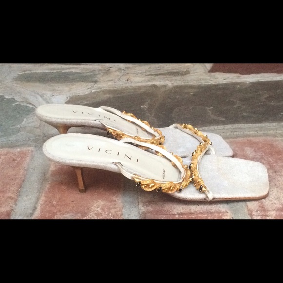 Black & Gold Vicini Sandals