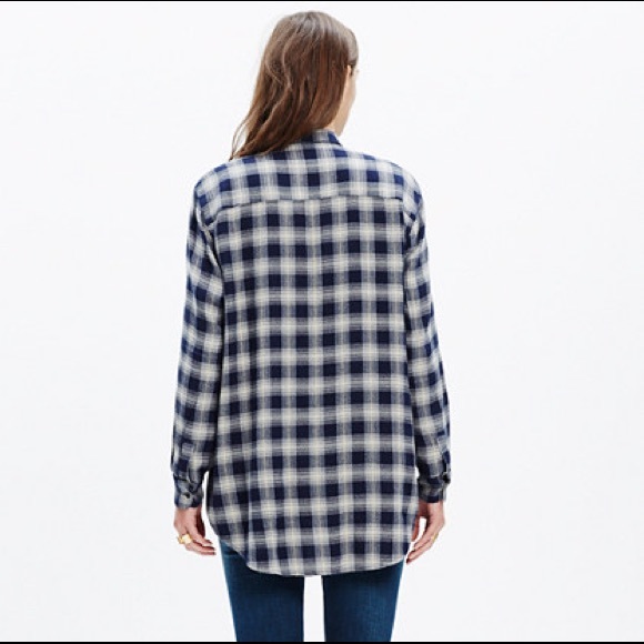 NWT Madewell Oversized Boyshirt in Andover Plaid - Picture 3 of 4