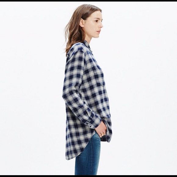 NWT Madewell Oversized Boyshirt in Andover Plaid - Picture 2 of 4