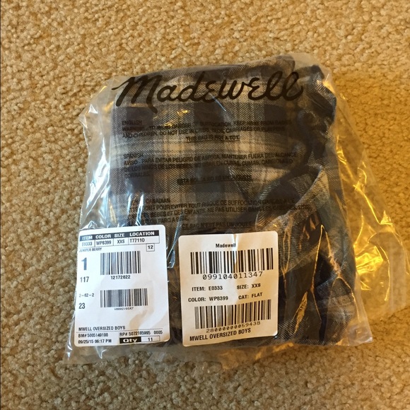 NWT Madewell Oversized Boyshirt in Andover Plaid - Picture 4 of 4
