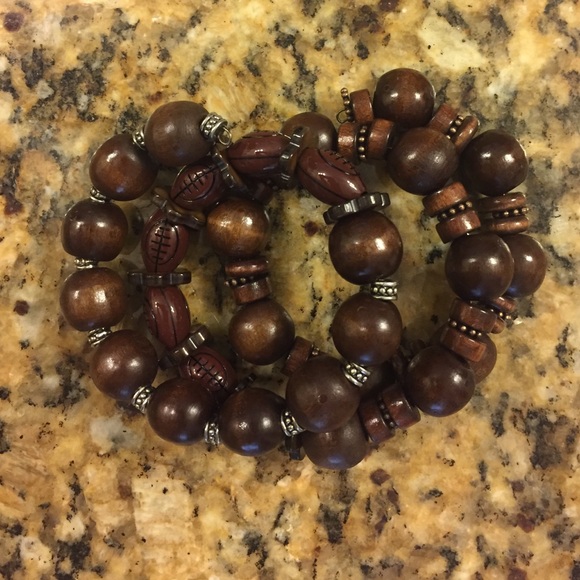 Wrap bracelet w/ footballs