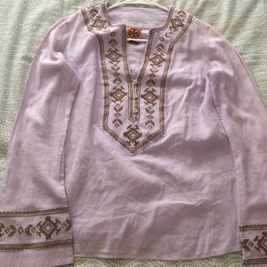 Tory Burch Pastel purple & Gold Tunic (never worn)