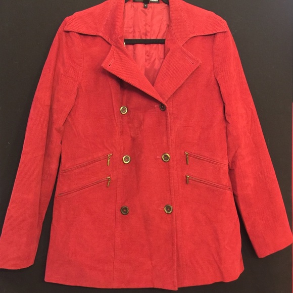 Ellen Tracy Red Pea Coat