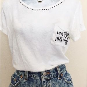 live today in all caps-hand embroidered t shirt