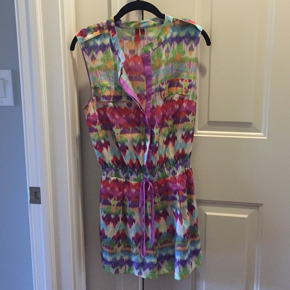 Multi colored ikat print romper