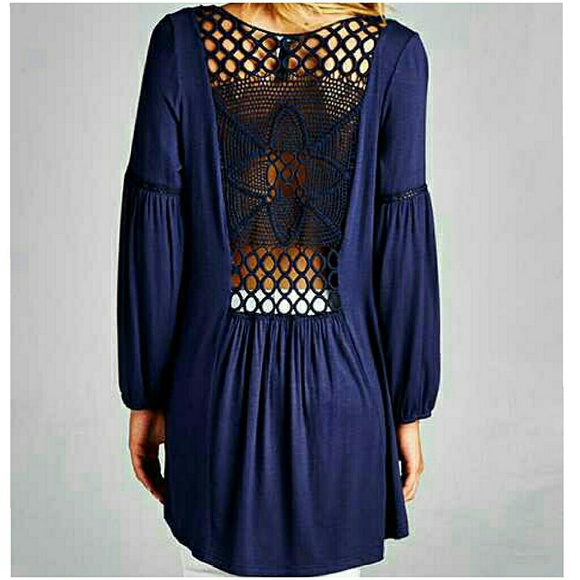 PEASANT TUNIC WITH CROCHET BACK - Picture 3 of 3