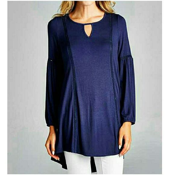 PEASANT TUNIC WITH CROCHET BACK - Picture 2 of 3