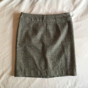 Grey Herringbone Tweed Skirt