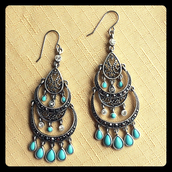 Turquoise/marcasite earrings