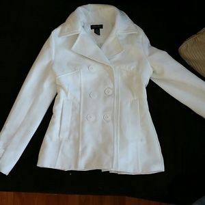 WHITE PEA COAT