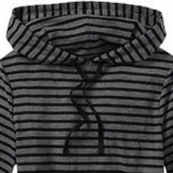 Black and Gray Striped Hoodie - Picture 3 of 4