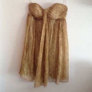 Express Strapless Snakeskin Minidress