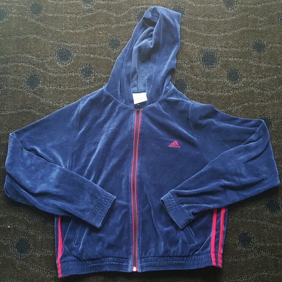 Lowest price: Adidas Velour Zip Up Jacket Hoodie