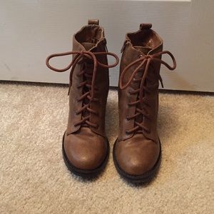 Brown Laced Booties