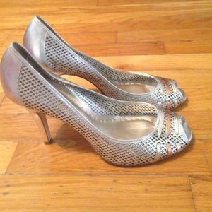 BCBG Silver heels