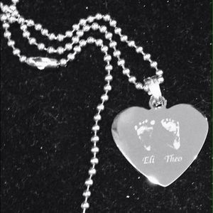 Polished Silver Rhodium Plated Heart Necklace