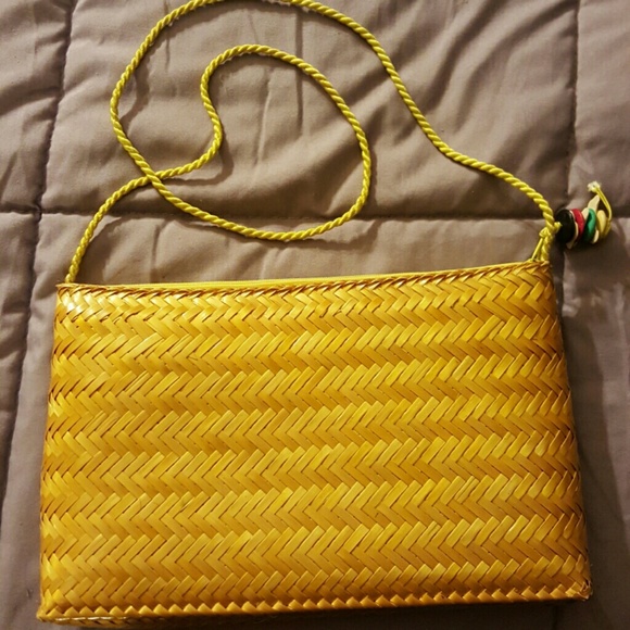 Yellow Wicker Purse