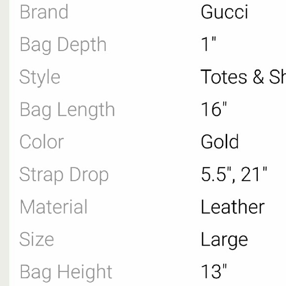 SOLD.  Authentic Gucci gold metallic tote - Picture 4 of 4