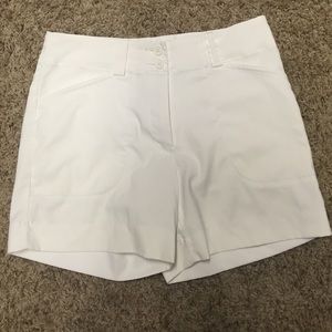 White Nike golf shorts