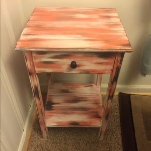 Shabby chic coral side table