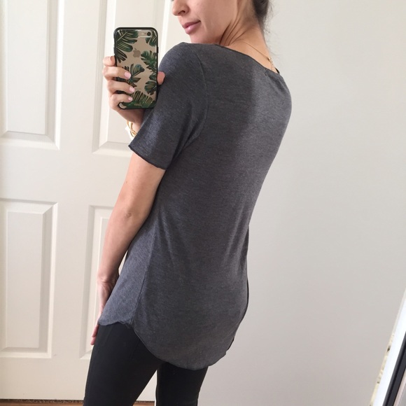 Sold • Charcoal Grey Scoop Neck Tee - Picture 2 of 4