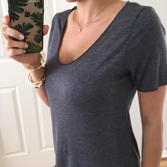 Sold • Charcoal Grey Scoop Neck Tee - Picture 4 of 4