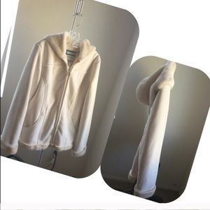 Overcoat off white Size medium with hood like NWOT