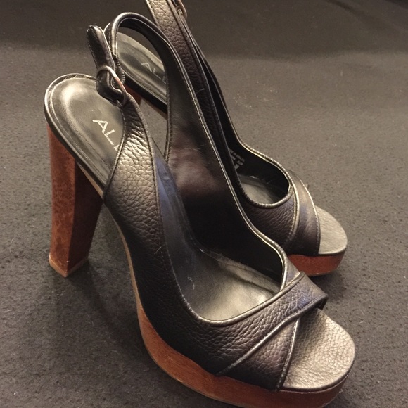 ALDO Black Leather Heels
