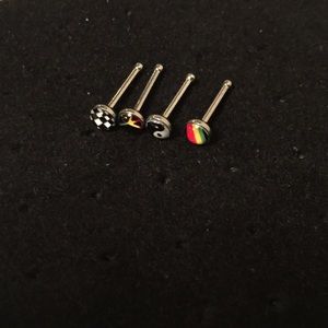 Nose ring stud set of 4