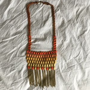 Anthropologie Orange Ombré Necklace