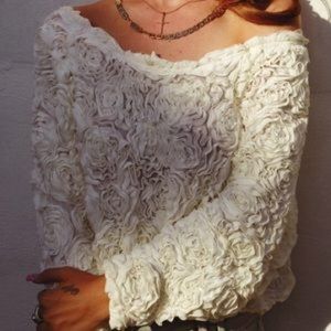 American apparel 3D mesh floral jumper