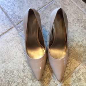 WORN ONCE! Cute, BCBG beige heels, pointed toe.